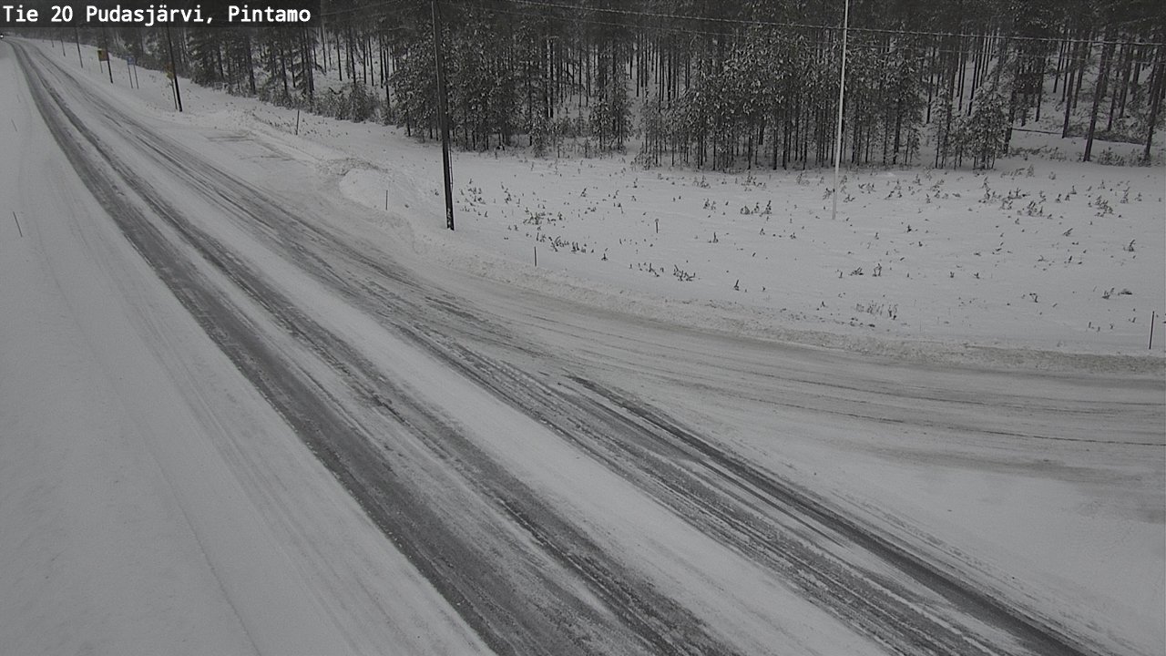 Weather Camera Image Väg 20 Pudasjärvi, Pintamo, Pudasjärvi, Pohjois-Pohjanmaa