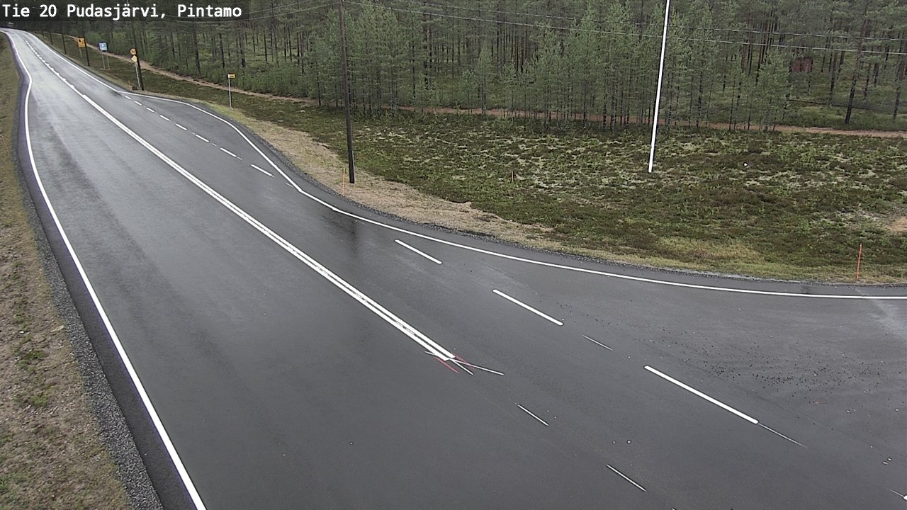 Weather Camera Image Road 20 Pudasjärvi, Pintamo, Pudasjärvi, Pohjois-Pohjanmaa