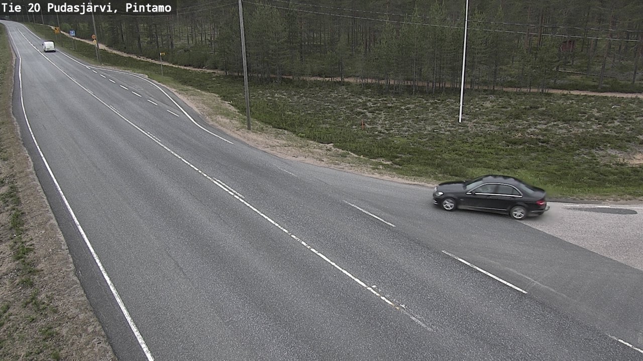 Weather Camera Image Road 20 Pudasjärvi, Pintamo, Pudasjärvi, Pohjois-Pohjanmaa