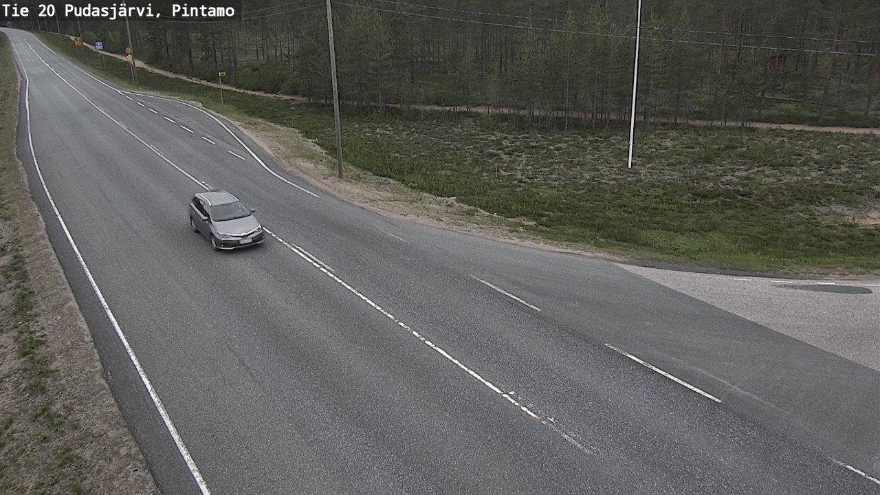 Weather Camera Image Road 20 Pudasjärvi, Pintamo, Pudasjärvi, Pohjois-Pohjanmaa