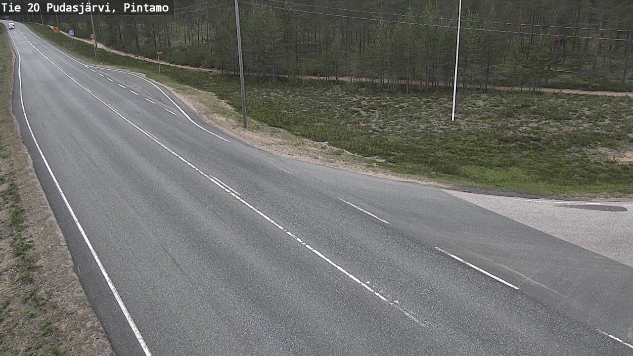 Weather Camera Image Road 20 Pudasjärvi, Pintamo, Pudasjärvi, Pohjois-Pohjanmaa