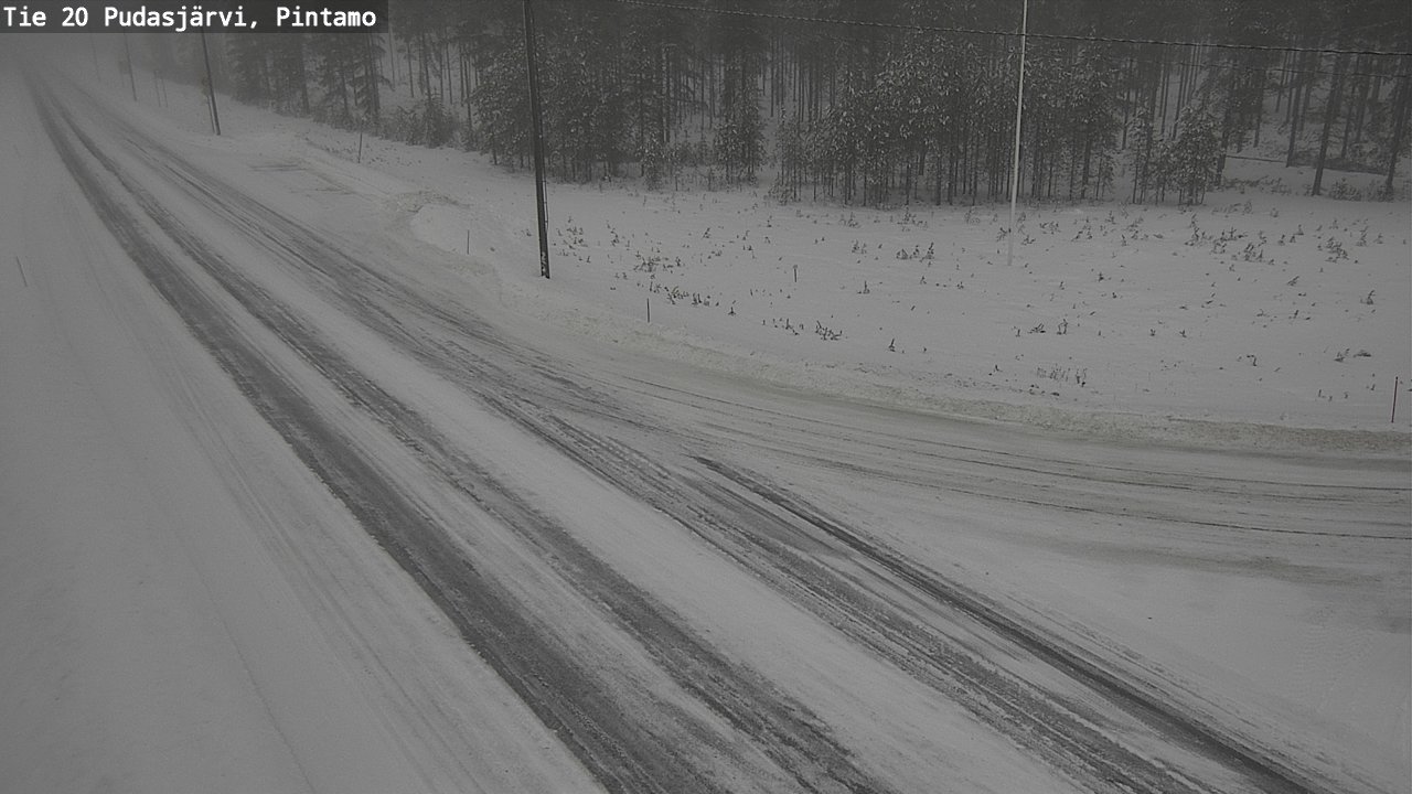 Weather Camera Image Väg 20 Pudasjärvi, Pintamo, Pudasjärvi, Pohjois-Pohjanmaa