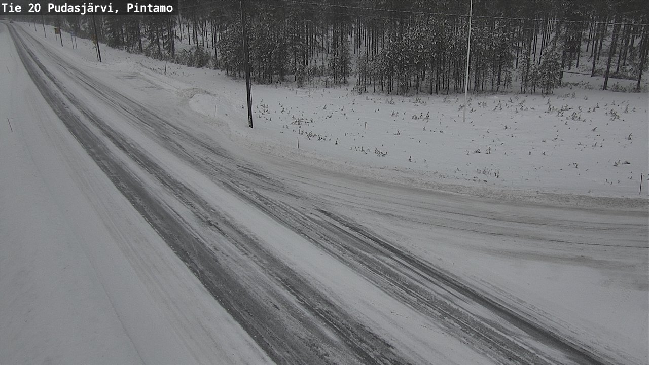 Weather Camera Image Väg 20 Pudasjärvi, Pintamo, Pudasjärvi, Pohjois-Pohjanmaa