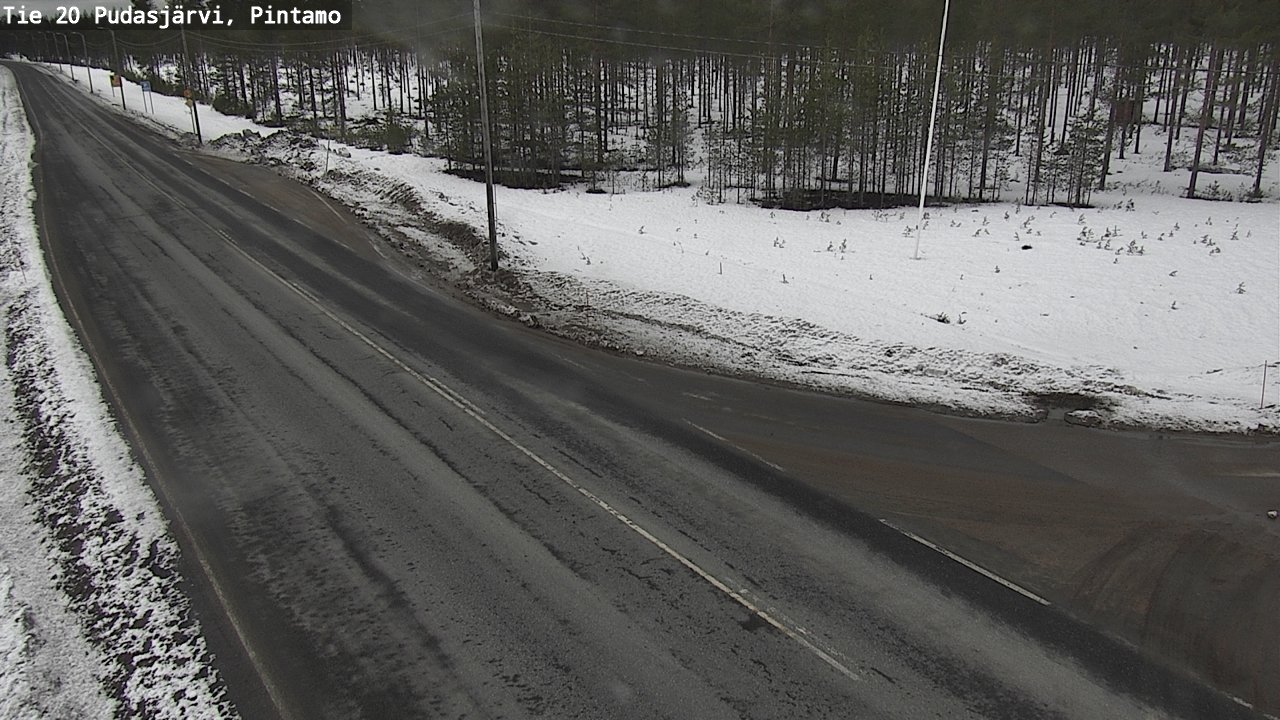 Weather Camera Image Road 20 Pudasjärvi, Pintamo, Pudasjärvi, Pohjois-Pohjanmaa