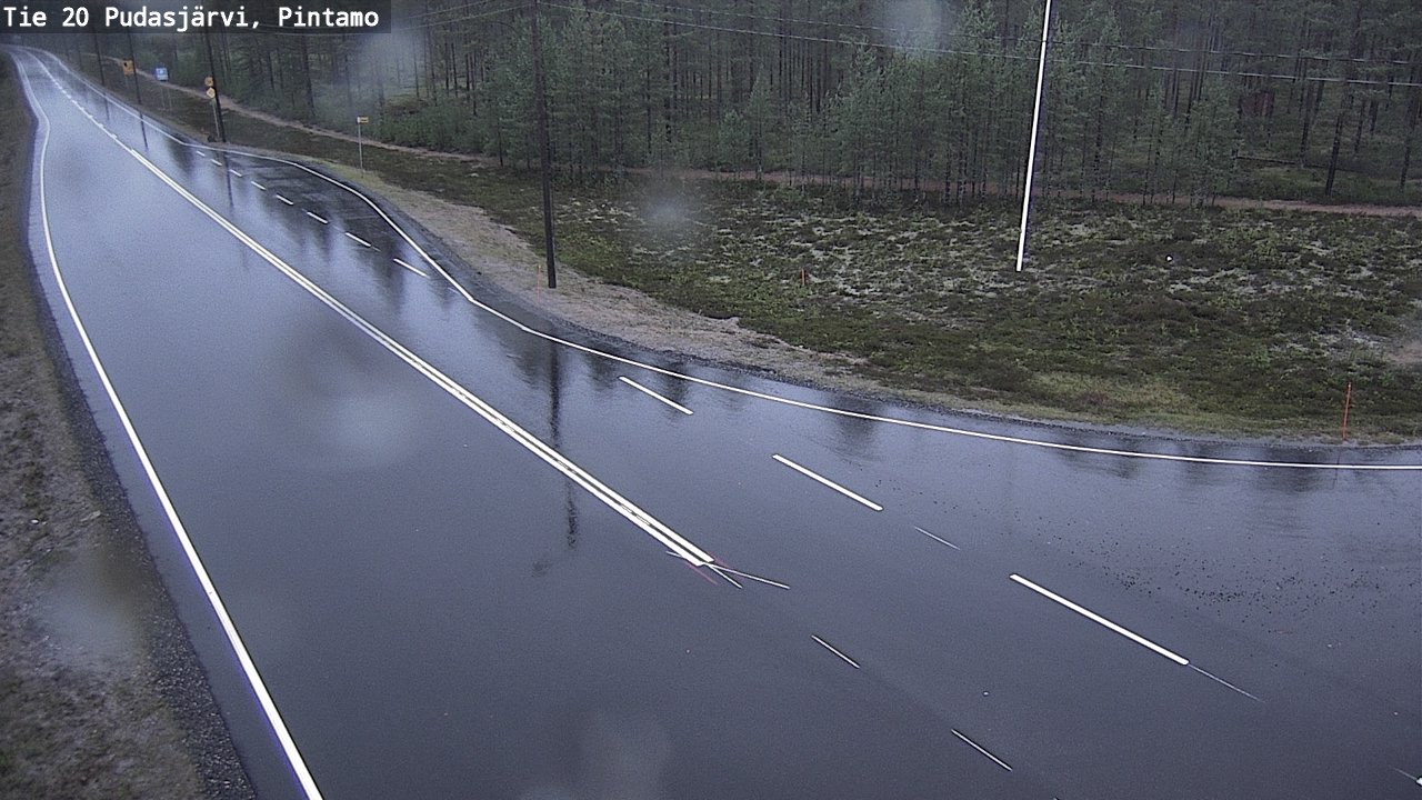 Weather Camera Image Road 20 Pudasjärvi, Pintamo, Pudasjärvi, Pohjois-Pohjanmaa