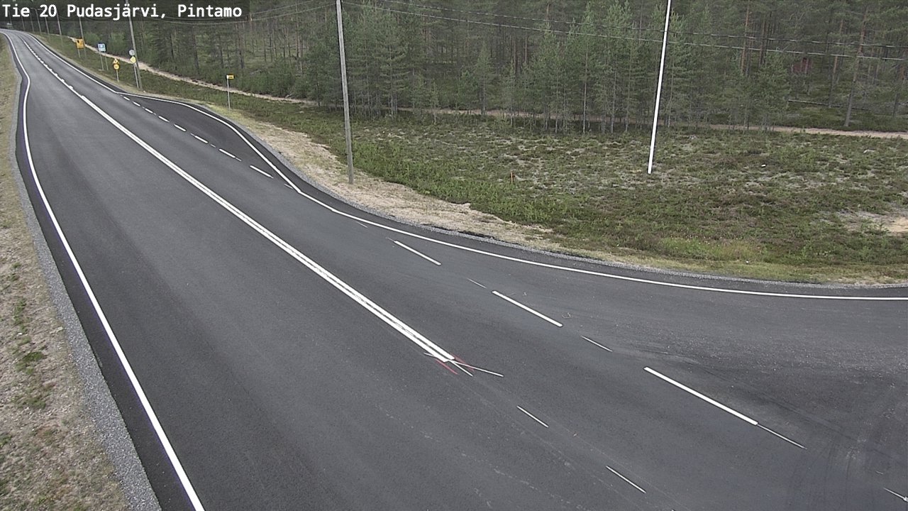 Weather Camera Image Väg 20 Pudasjärvi, Pintamo, Pudasjärvi, Pohjois-Pohjanmaa