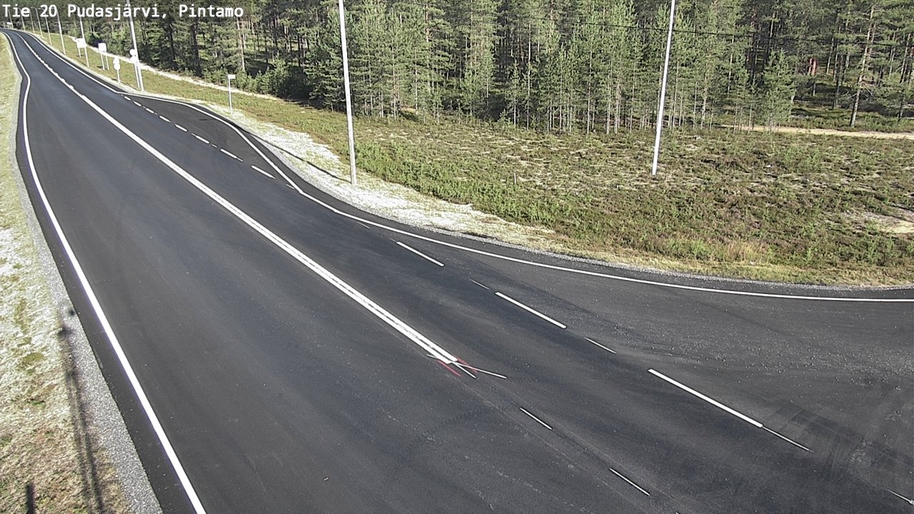 Weather Camera Image Väg 20 Pudasjärvi, Pintamo, Pudasjärvi, Pohjois-Pohjanmaa