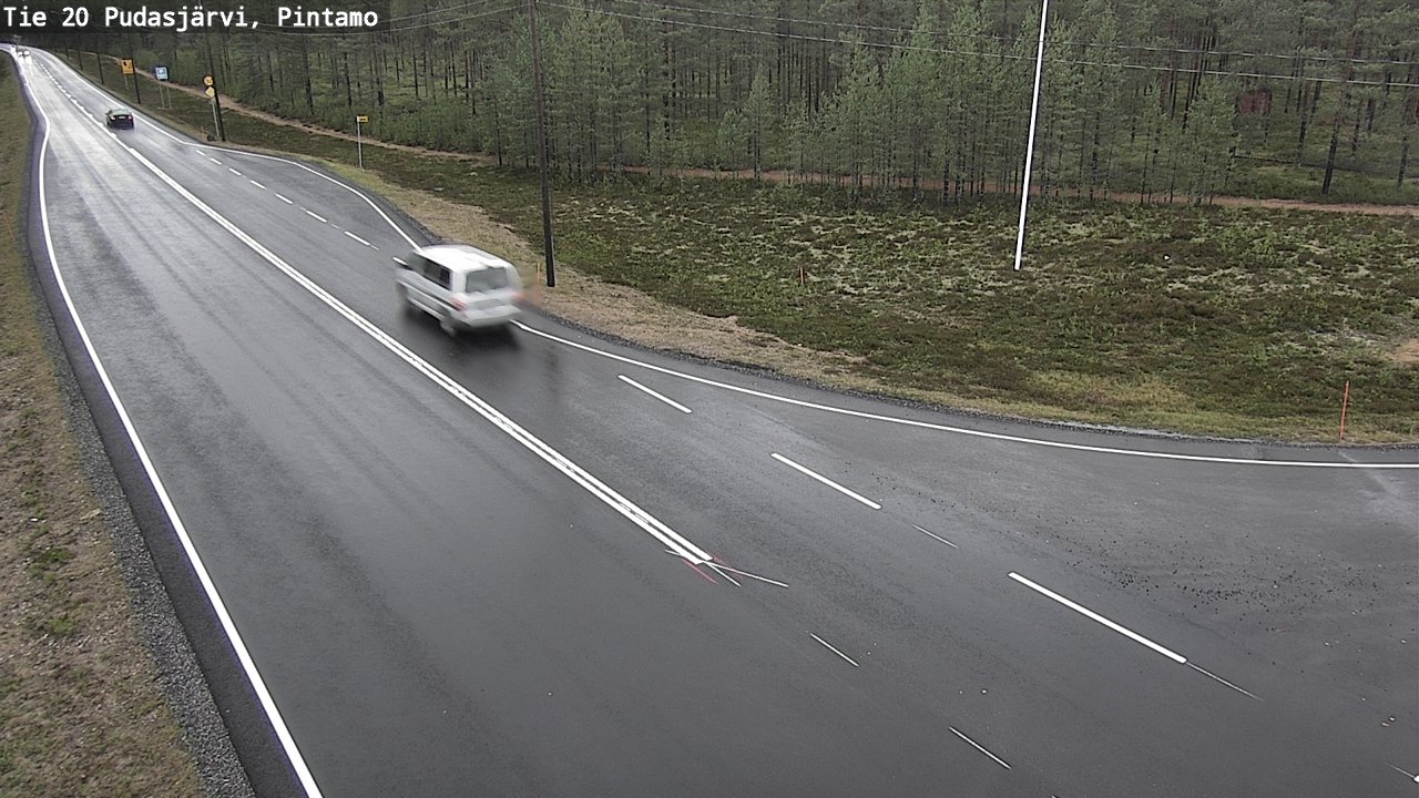 Weather Camera Image Road 20 Pudasjärvi, Pintamo, Pudasjärvi, Pohjois-Pohjanmaa