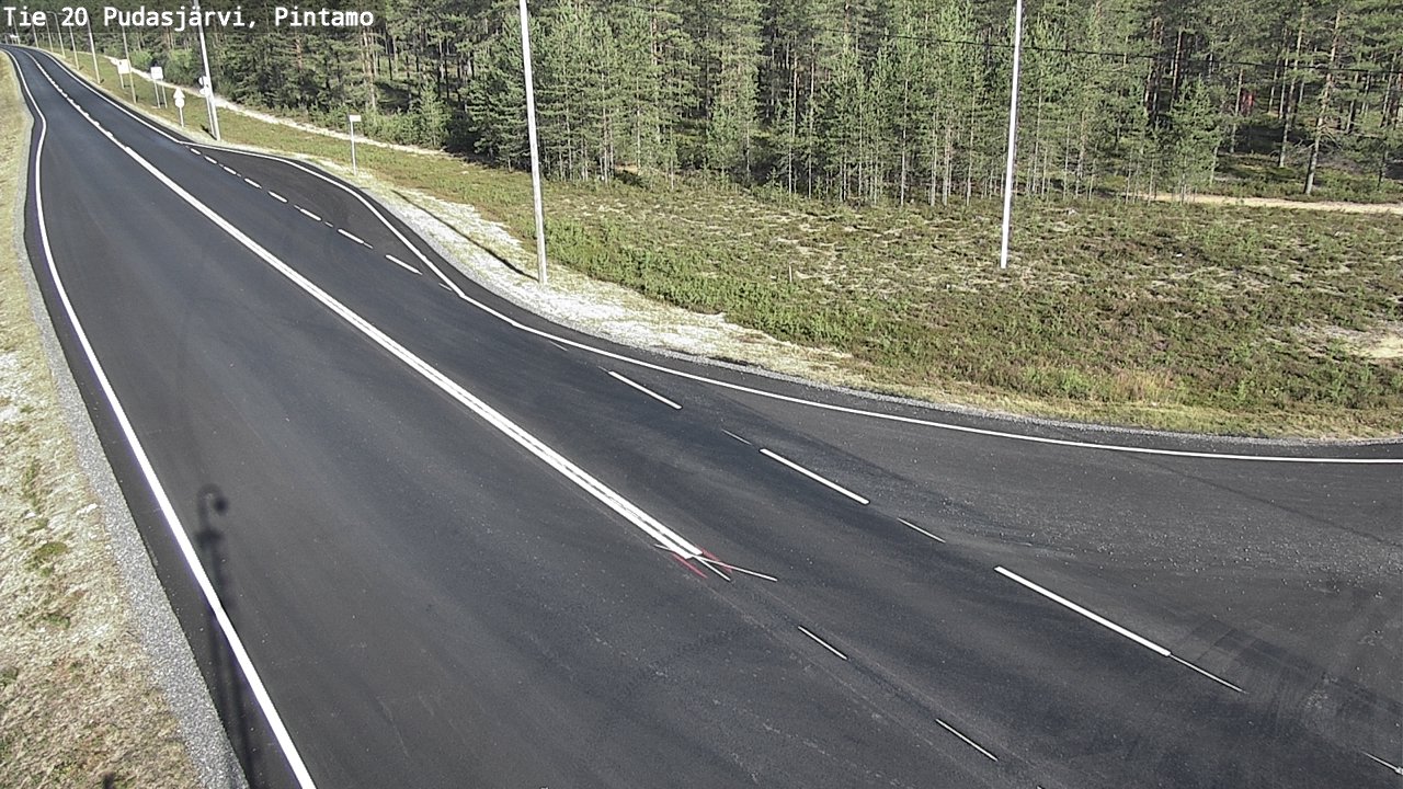 Weather Camera Image Väg 20 Pudasjärvi, Pintamo, Pudasjärvi, Pohjois-Pohjanmaa