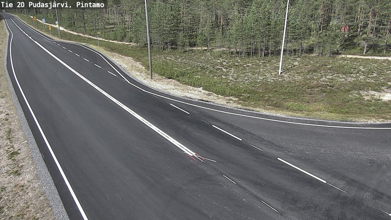 Weather Camera Image Väg 20 Pudasjärvi, Pintamo, Pudasjärvi, Pohjois-Pohjanmaa