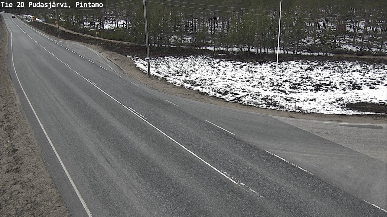 Weather Camera Image Väg 20 Pudasjärvi, Pintamo, Pudasjärvi, Pohjois-Pohjanmaa