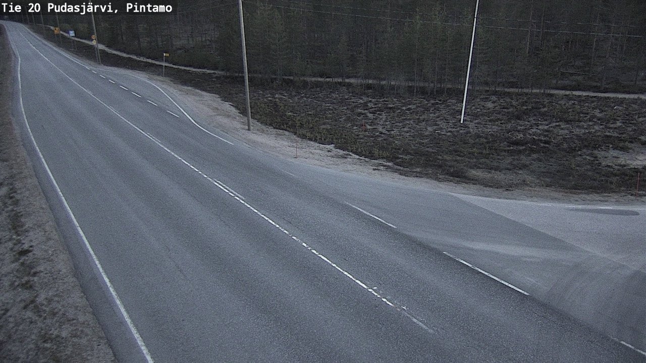 Weather Camera Image Road 20 Pudasjärvi, Pintamo, Pudasjärvi, Pohjois-Pohjanmaa