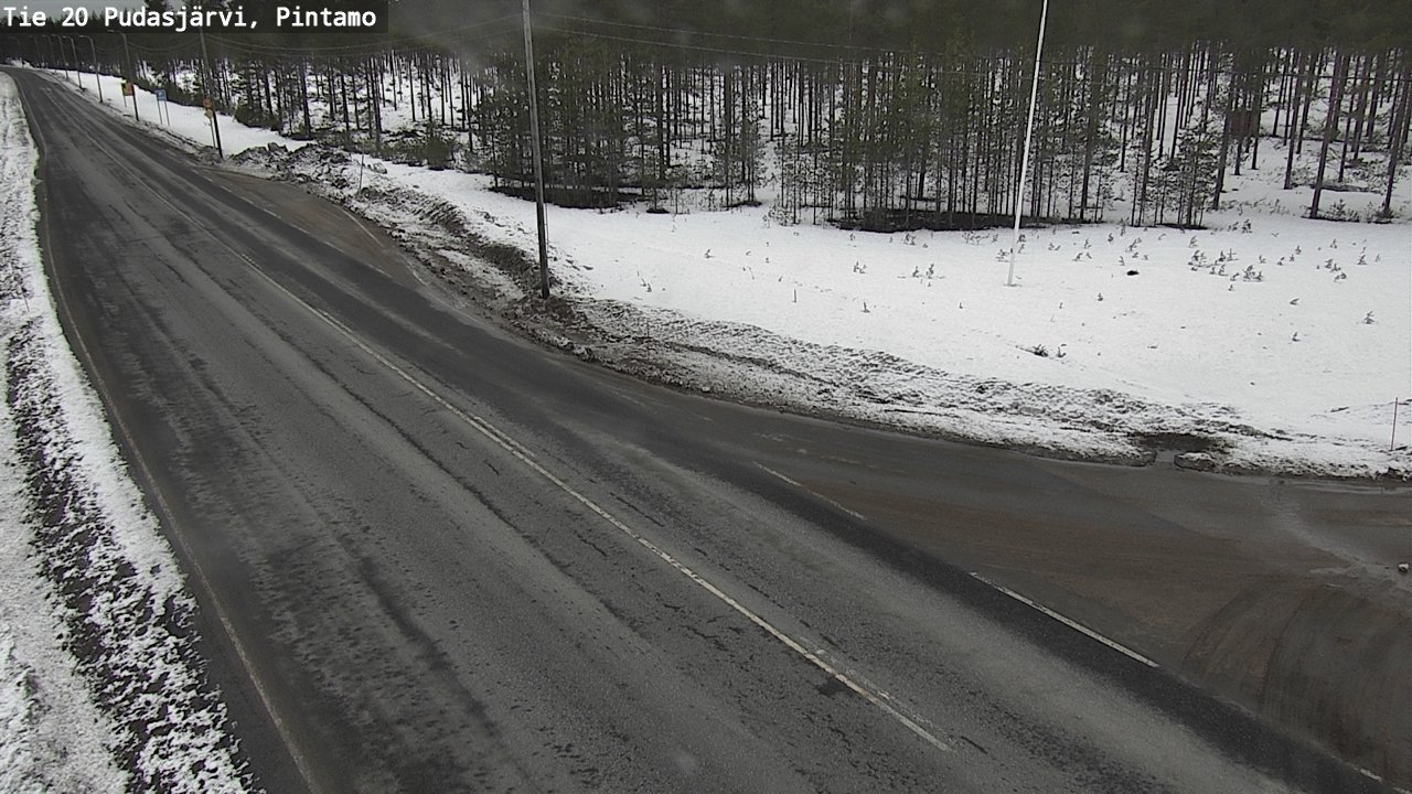 Weather Camera Image Road 20 Pudasjärvi, Pintamo, Pudasjärvi, Pohjois-Pohjanmaa