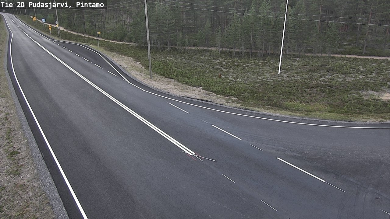 Weather Camera Image Väg 20 Pudasjärvi, Pintamo, Pudasjärvi, Pohjois-Pohjanmaa