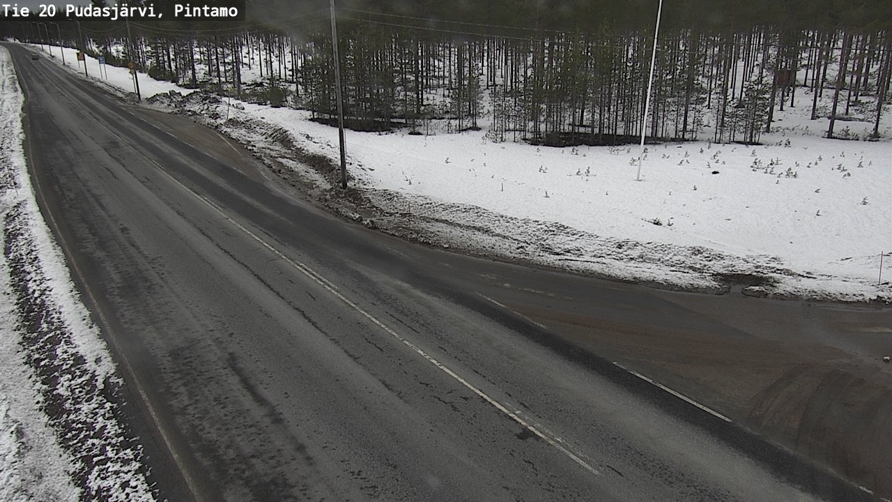 Weather Camera Image Road 20 Pudasjärvi, Pintamo, Pudasjärvi, Pohjois-Pohjanmaa