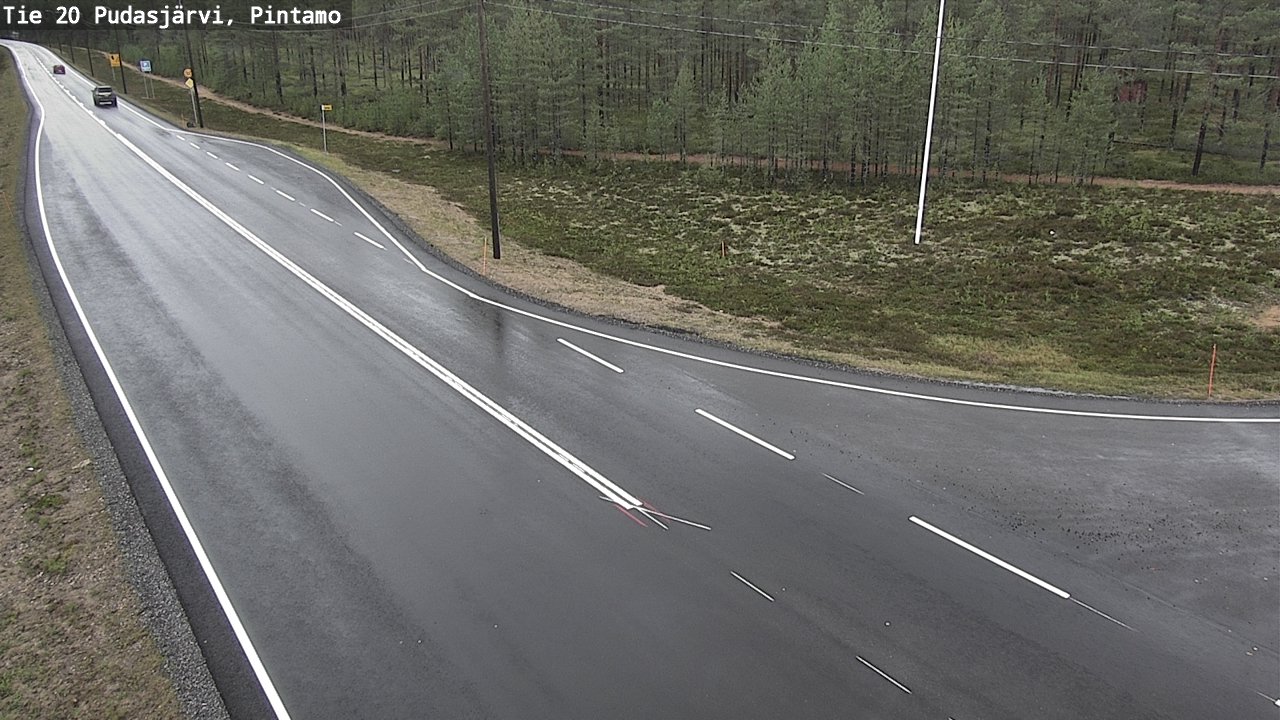Weather Camera Image Road 20 Pudasjärvi, Pintamo, Pudasjärvi, Pohjois-Pohjanmaa
