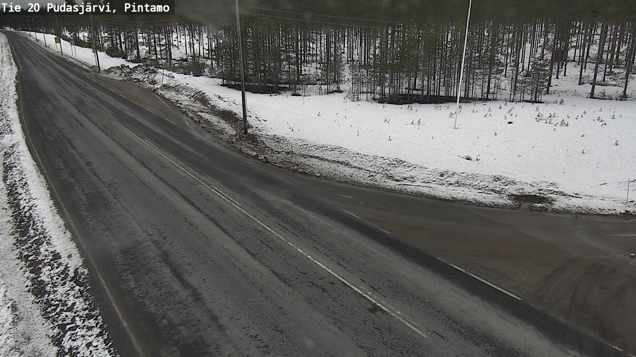 Weather Camera Image Road 20 Pudasjärvi, Pintamo, Pudasjärvi, Pohjois-Pohjanmaa
