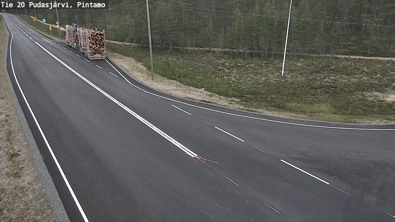 Weather Camera Image Väg 20 Pudasjärvi, Pintamo, Pudasjärvi, Pohjois-Pohjanmaa