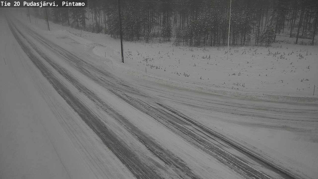Weather Camera Image Väg 20 Pudasjärvi, Pintamo, Pudasjärvi, Pohjois-Pohjanmaa