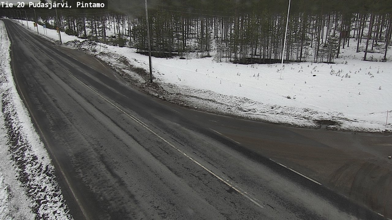 Weather Camera Image Road 20 Pudasjärvi, Pintamo, Pudasjärvi, Pohjois-Pohjanmaa
