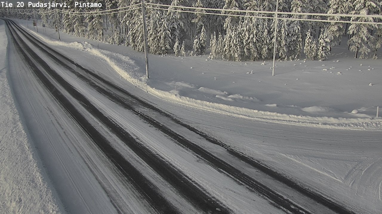 Weather Camera Image Väg 20 Pudasjärvi, Pintamo, Pudasjärvi, Pohjois-Pohjanmaa