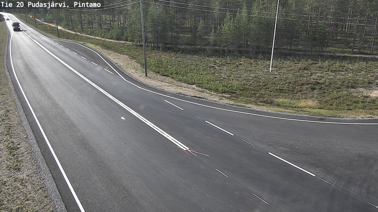 Weather Camera Image Road 20 Pudasjärvi, Pintamo, Pudasjärvi, Pohjois-Pohjanmaa