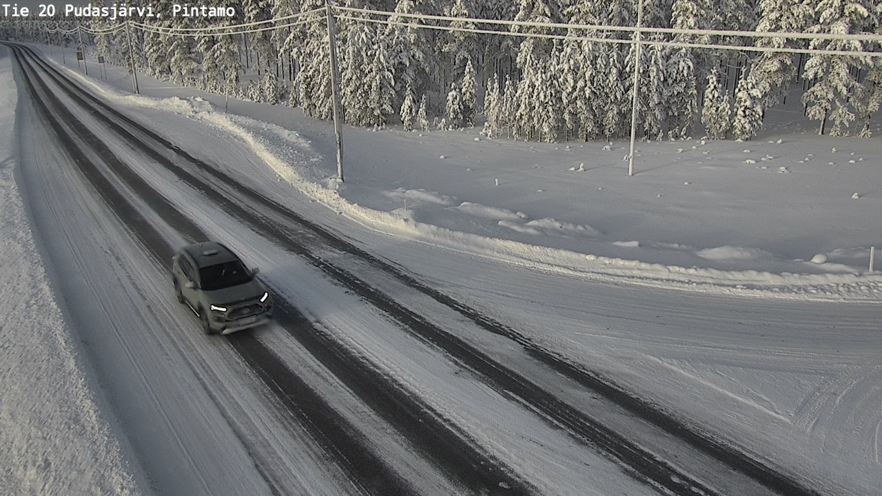 Weather Camera Image Väg 20 Pudasjärvi, Pintamo, Pudasjärvi, Pohjois-Pohjanmaa