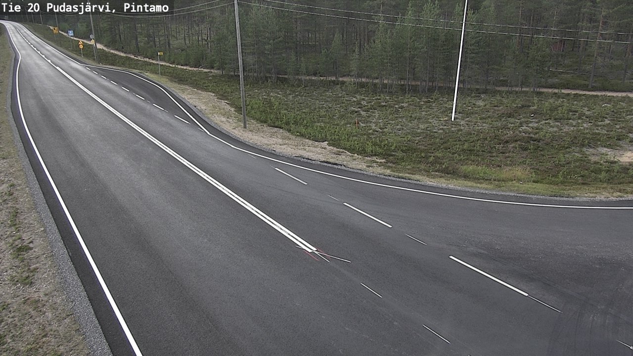 Weather Camera Image Road 20 Pudasjärvi, Pintamo, Pudasjärvi, Pohjois-Pohjanmaa
