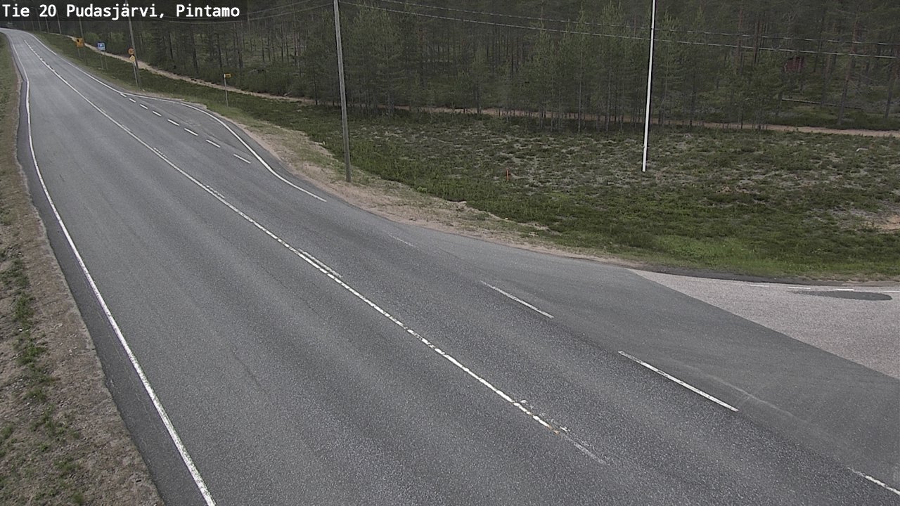 Weather Camera Image Road 20 Pudasjärvi, Pintamo, Pudasjärvi, Pohjois-Pohjanmaa