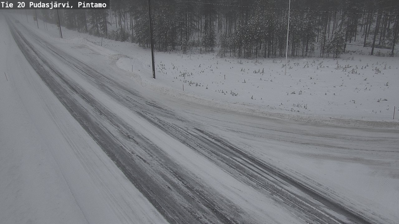 Weather Camera Image Väg 20 Pudasjärvi, Pintamo, Pudasjärvi, Pohjois-Pohjanmaa