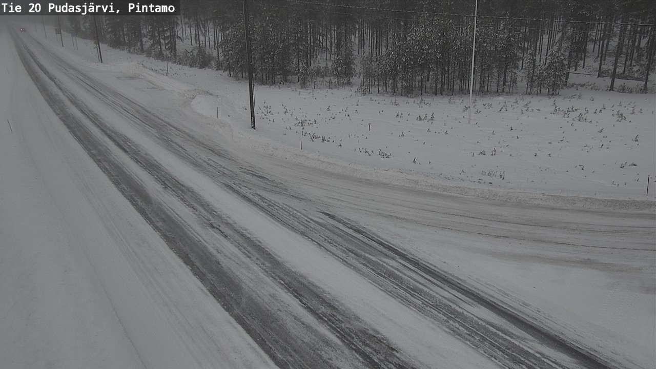 Weather Camera Image Väg 20 Pudasjärvi, Pintamo, Pudasjärvi, Pohjois-Pohjanmaa