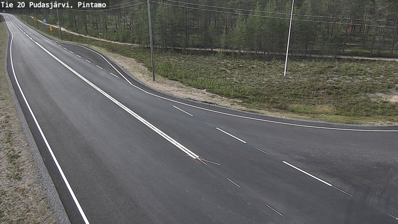 Weather Camera Image Road 20 Pudasjärvi, Pintamo, Pudasjärvi, Pohjois-Pohjanmaa