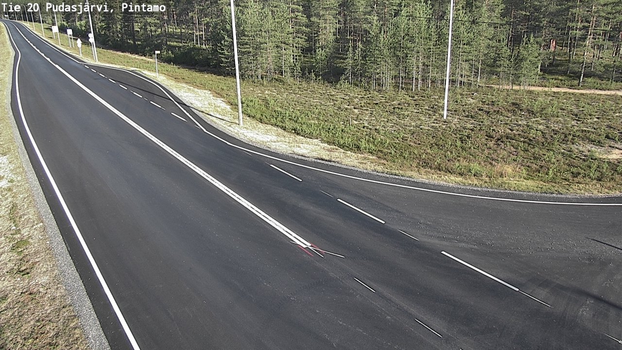 Weather Camera Image Väg 20 Pudasjärvi, Pintamo, Pudasjärvi, Pohjois-Pohjanmaa