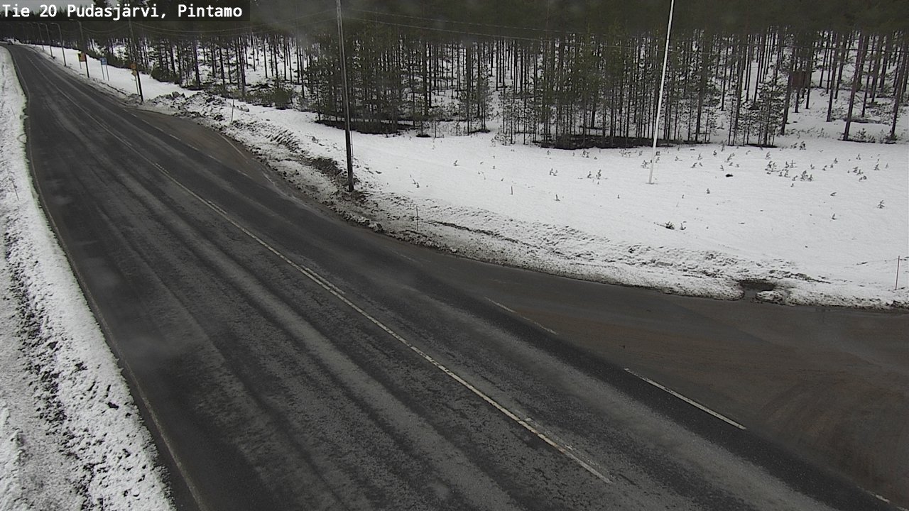 Weather Camera Image Väg 20 Pudasjärvi, Pintamo, Pudasjärvi, Pohjois-Pohjanmaa