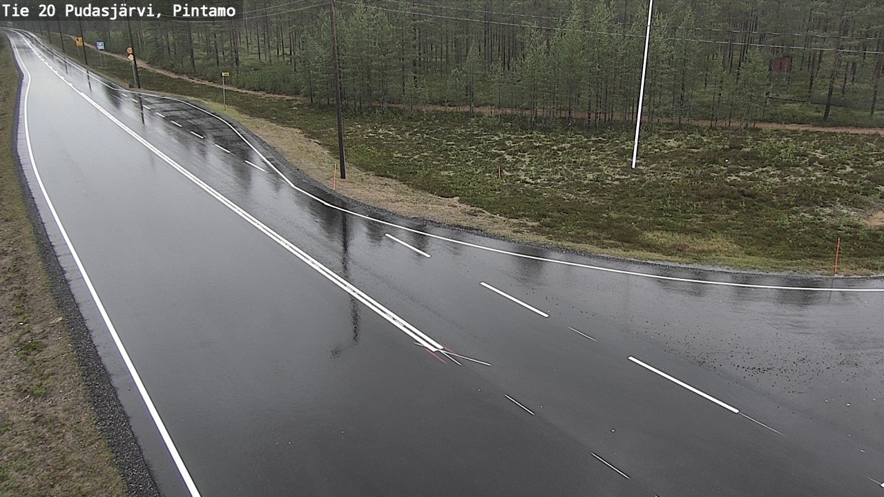 Weather Camera Image Road 20 Pudasjärvi, Pintamo, Pudasjärvi, Pohjois-Pohjanmaa
