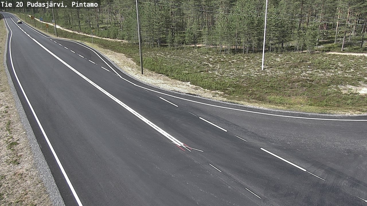Weather Camera Image Väg 20 Pudasjärvi, Pintamo, Pudasjärvi, Pohjois-Pohjanmaa