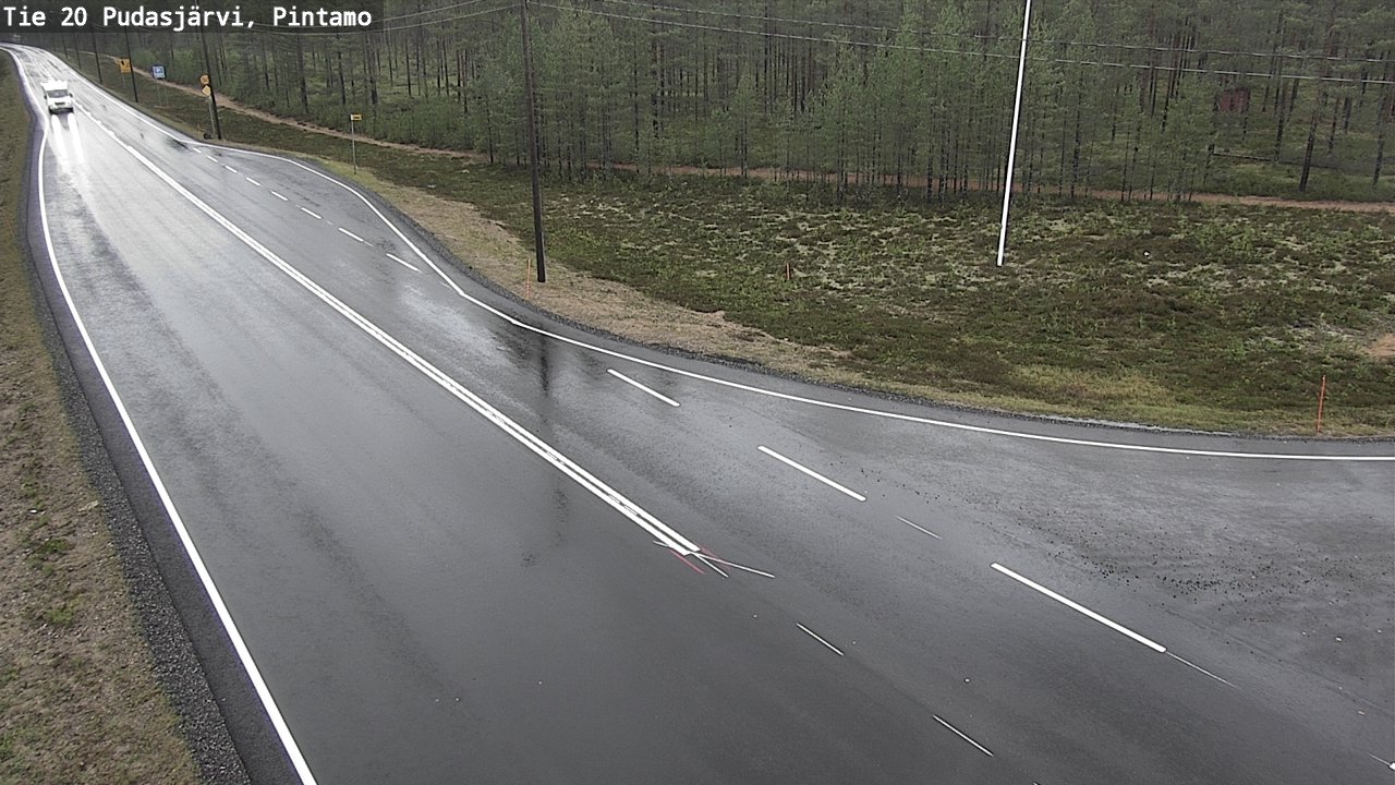 Weather Camera Image Road 20 Pudasjärvi, Pintamo, Pudasjärvi, Pohjois-Pohjanmaa