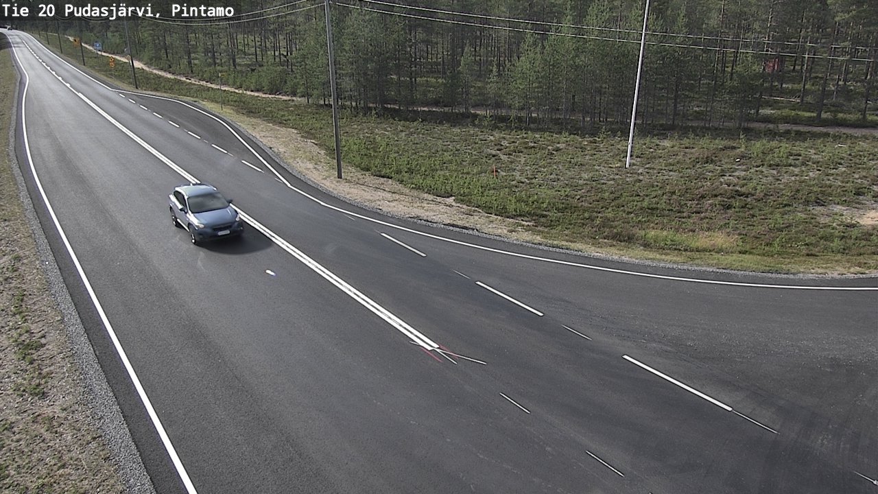 Weather Camera Image Road 20 Pudasjärvi, Pintamo, Pudasjärvi, Pohjois-Pohjanmaa