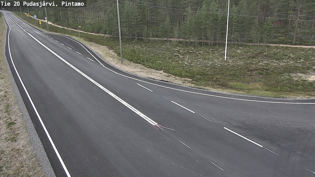 Weather Camera Image Väg 20 Pudasjärvi, Pintamo, Pudasjärvi, Pohjois-Pohjanmaa