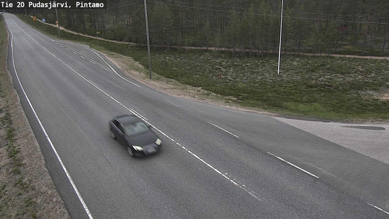 Weather Camera Image Road 20 Pudasjärvi, Pintamo, Pudasjärvi, Pohjois-Pohjanmaa
