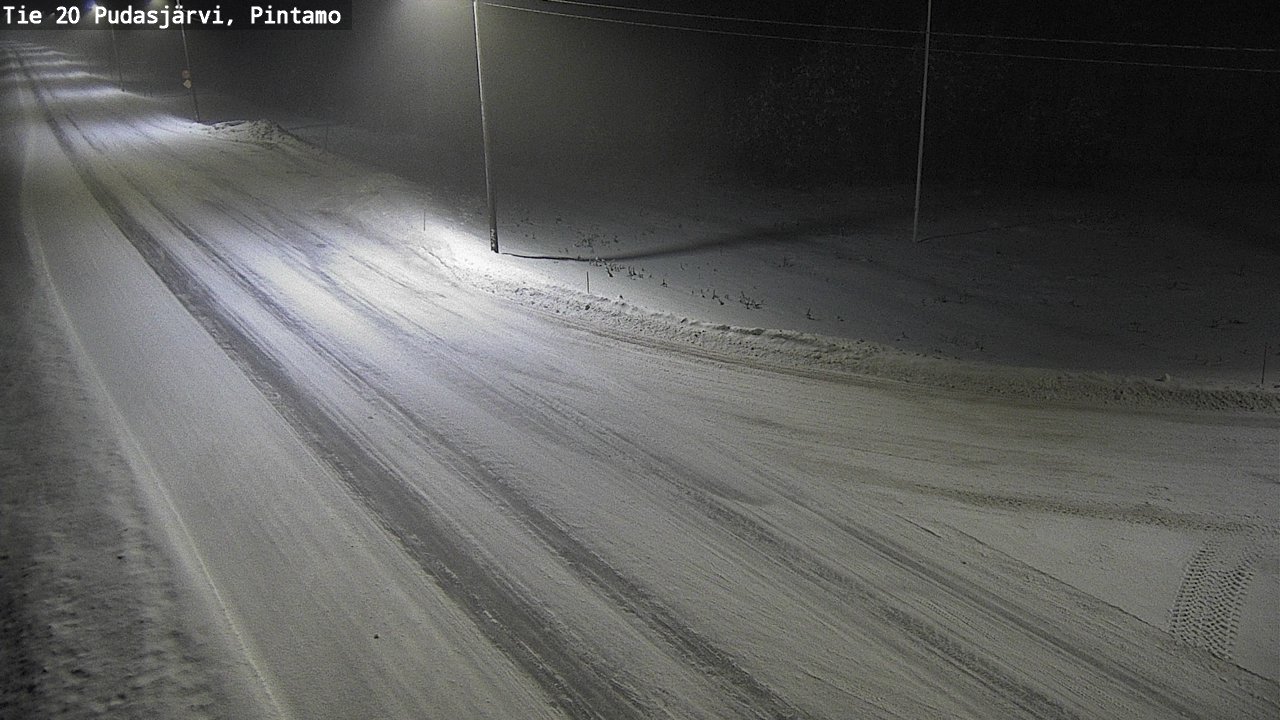 Weather Camera Image Väg 20 Pudasjärvi, Pintamo, Pudasjärvi, Pohjois-Pohjanmaa