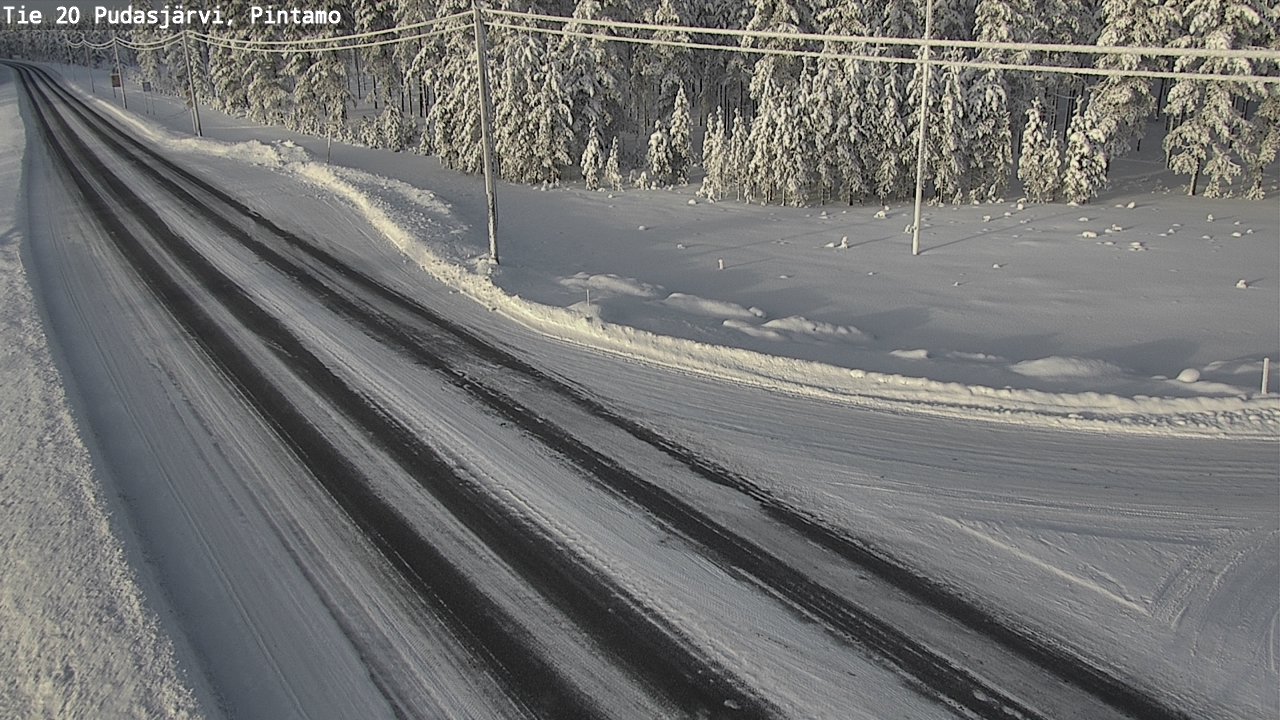 Weather Camera Image Väg 20 Pudasjärvi, Pintamo, Pudasjärvi, Pohjois-Pohjanmaa