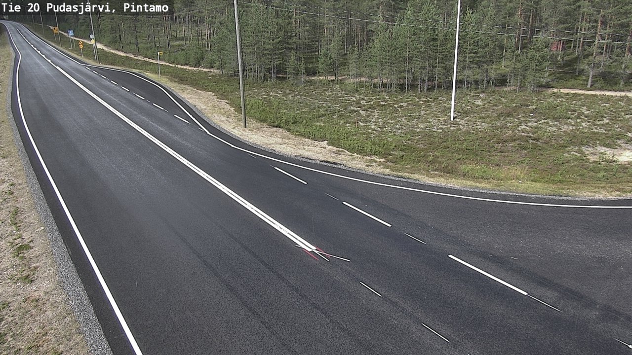 Weather Camera Image Väg 20 Pudasjärvi, Pintamo, Pudasjärvi, Pohjois-Pohjanmaa