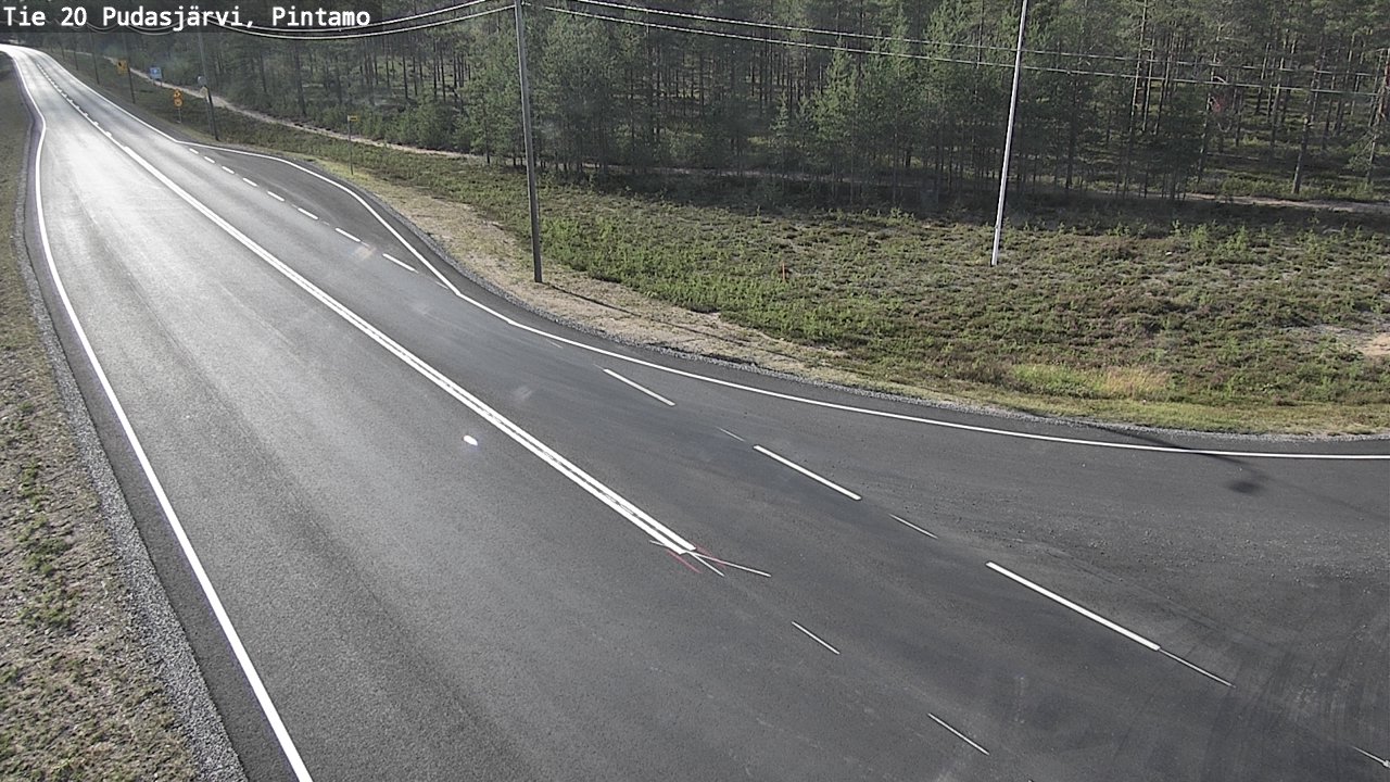 Weather Camera Image Road 20 Pudasjärvi, Pintamo, Pudasjärvi, Pohjois-Pohjanmaa