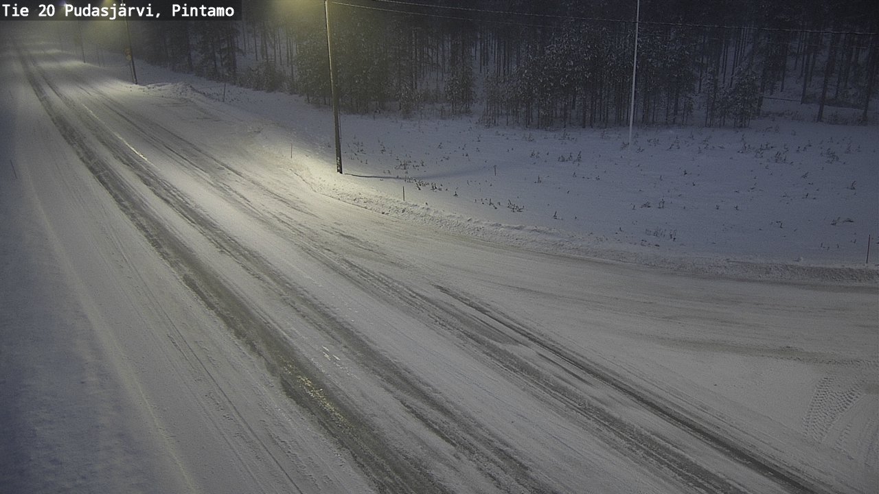 Weather Camera Image Väg 20 Pudasjärvi, Pintamo, Pudasjärvi, Pohjois-Pohjanmaa