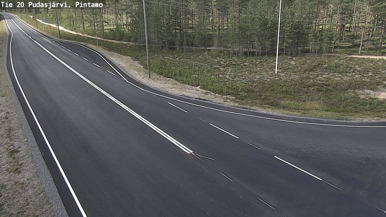Weather Camera Image Road 20 Pudasjärvi, Pintamo, Pudasjärvi, Pohjois-Pohjanmaa