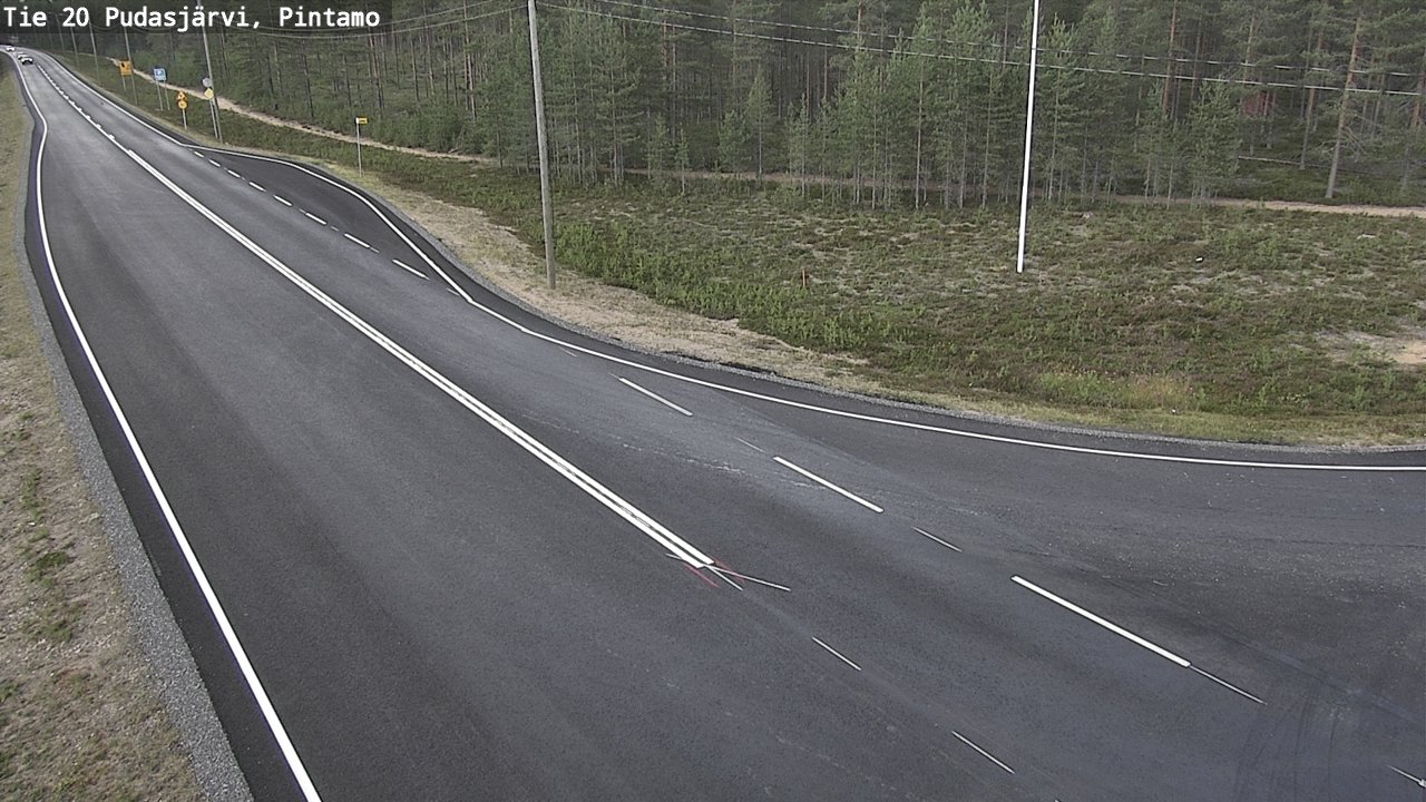 Weather Camera Image Väg 20 Pudasjärvi, Pintamo, Pudasjärvi, Pohjois-Pohjanmaa