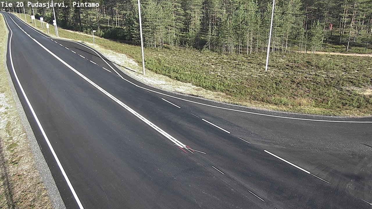 Weather Camera Image Väg 20 Pudasjärvi, Pintamo, Pudasjärvi, Pohjois-Pohjanmaa
