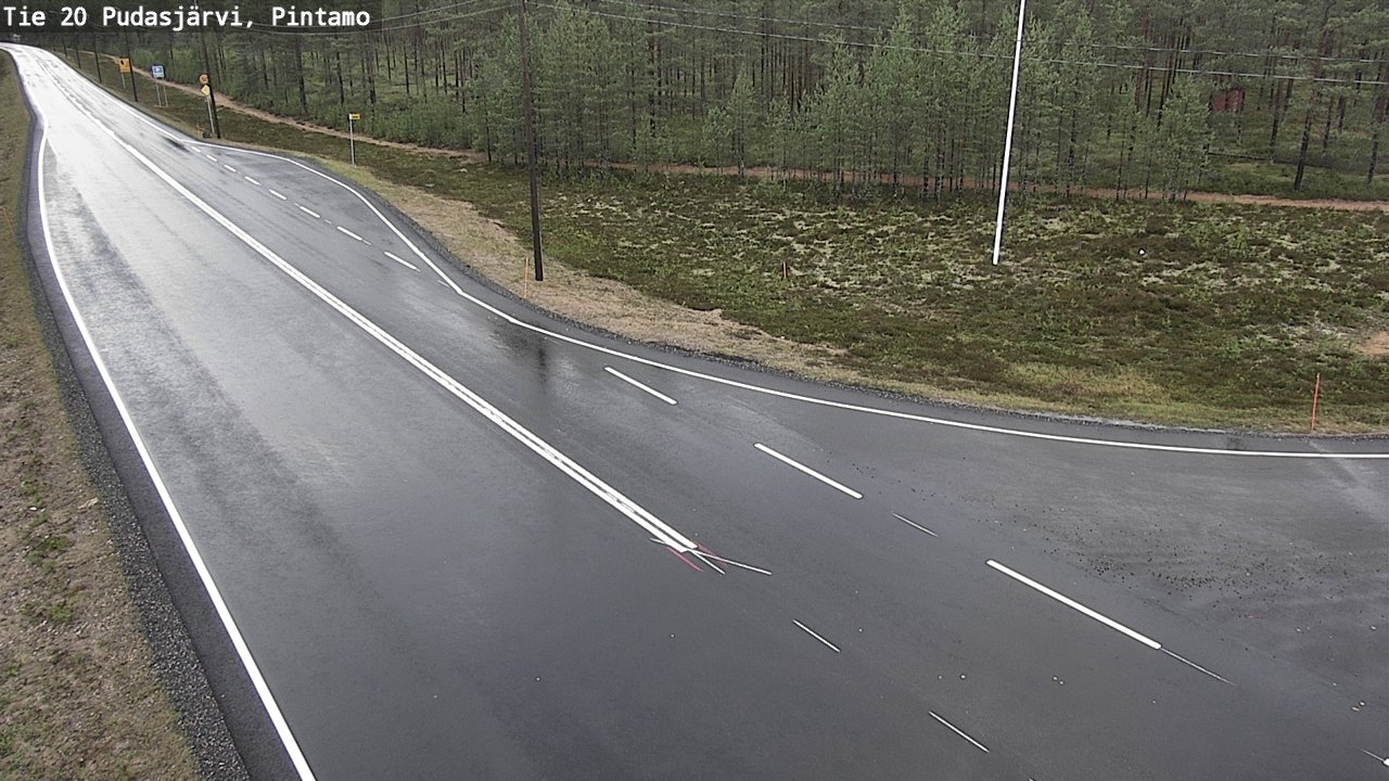 Weather Camera Image Road 20 Pudasjärvi, Pintamo, Pudasjärvi, Pohjois-Pohjanmaa