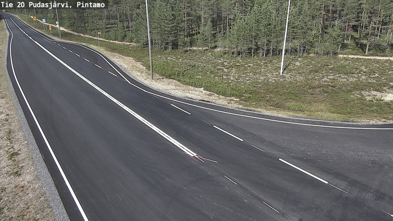 Weather Camera Image Väg 20 Pudasjärvi, Pintamo, Pudasjärvi, Pohjois-Pohjanmaa